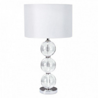Lampe de table Bliss - abat-jour en verre et lin blanc