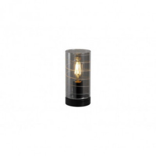 Lampe de table Broughton 1Lt, verre fumé