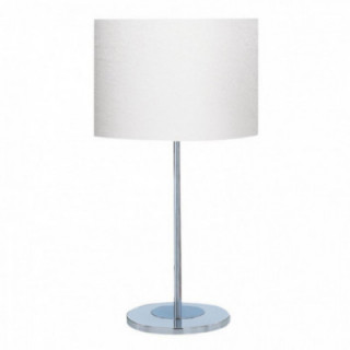Lampe de table Carter - Base chromée et abat-jour en tissu