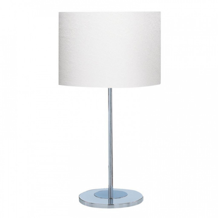 Lampe de table Carter - Base chromée et abat-jour en tissu