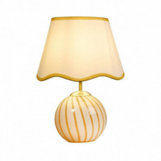 Lampe de table Céline 1Lt, verre rayé jaune