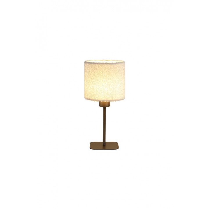 Lampe de table Chelsea 1Lt, Latte Metal avec abat-jour moell