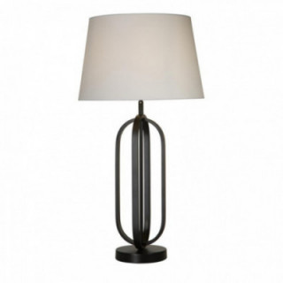 Lampe de table chic - Métal noir avec abat-jour blanc
