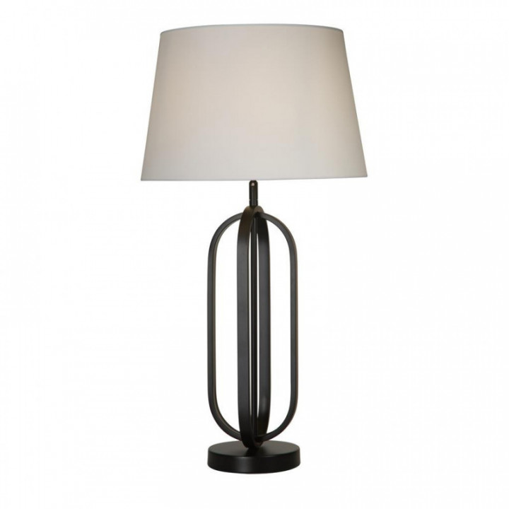 Lampe de table chic - Métal noir avec abat-jour blanc