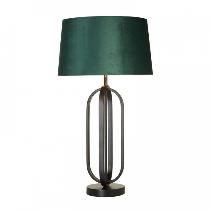 Lampe de table Chic - Métal noir avec abat-jour émeraude
