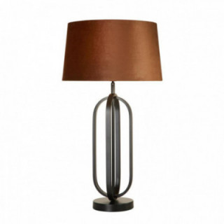 Lampe de table Chic - Métal noir avec abat-jour orange brûlé