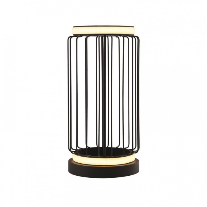 Lampe de table Circolo Cage - Métal noir & silicium blanc