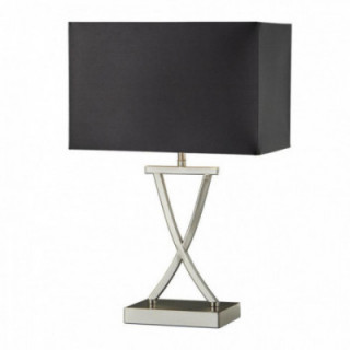 Lampe de table club - Satin Silver Metal & Teint-Jour Noir e