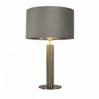 Lampe de table de Londres - Teint argenté en satin moleté et