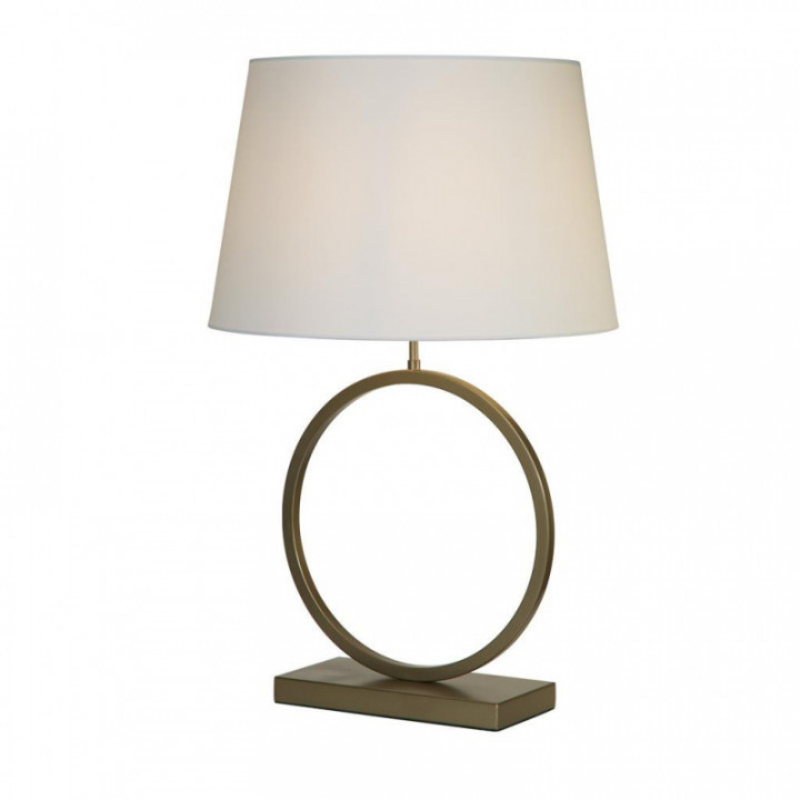 Lampe de table élégante - Bronze en métal avec abat-jour bla