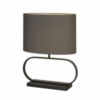 Lampe de table élégante - Métal noir avec abat-jour gris