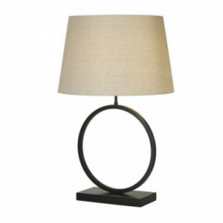 Lampe de table élégante - Métal noir mat avec teinte naturel