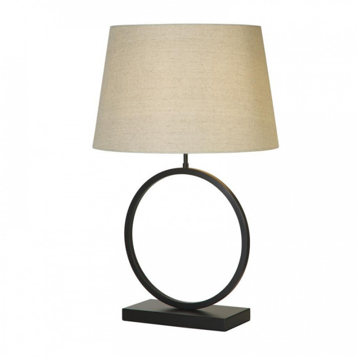 Lampe de table élégante - Métal noir mat avec teinte naturel