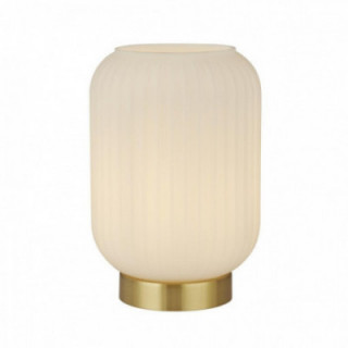 Lampe de table en perle - Verre blanc dépoli et métal satiné