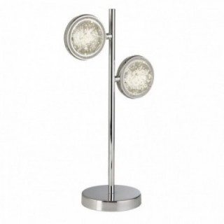 Lampe de table en quartz 2Lt - Chrome & verre à bulles