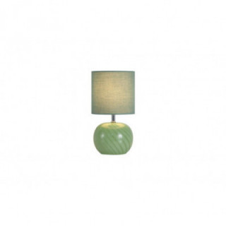 Lampe de table Fete 1Lt, verre vert avec abat-jour en lin