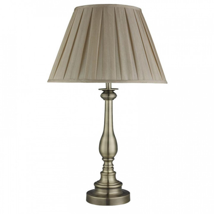 Lampe de table flamande - Métal ancien en laiton, abat-jour