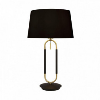 Lampe de table jazz - Métal en laiton satiné noir et velours
