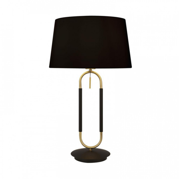 Lampe de table jazz - Métal en laiton satiné noir et velours