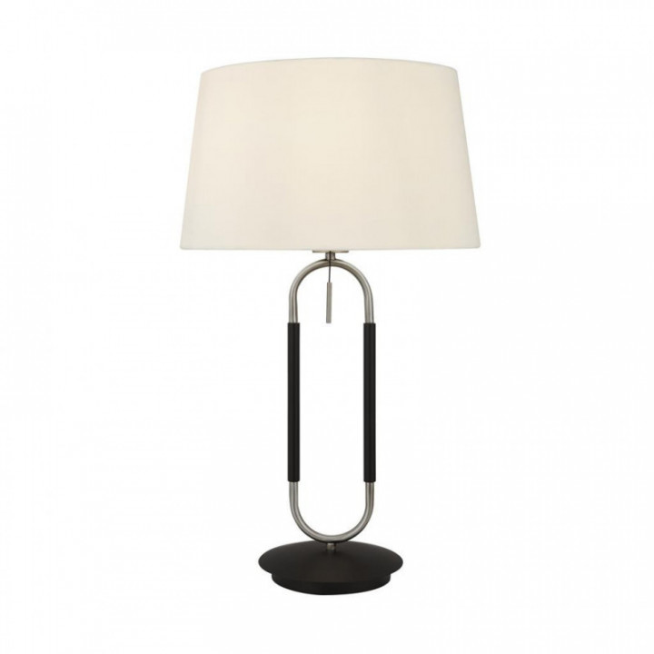 Lampe de table jazz - Noir, satin argenté et velours blanc