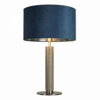 Lampe de table London - Abat-jour en satin moleté argenté et