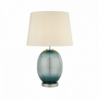 Lampe de table Lux & Belle - abat-jour en tissu en verre ble