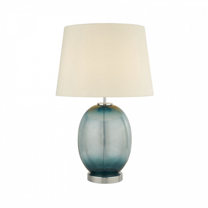 Lampe de table Lux & Belle - abat-jour en tissu en verre ble