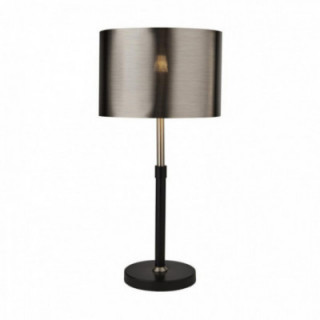Lampe de table Rachel - Noir, argent, métal chromé et abat-j
