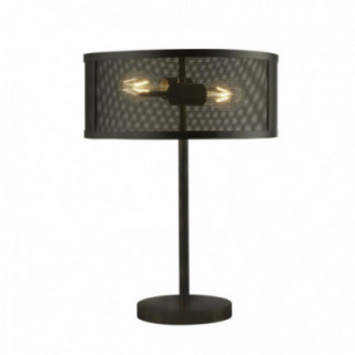 Lampe de table résille 2Lt - Métal noir mat
