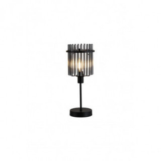 Lampe de table Swizzle 1Lt, Black Metal Matt avec tiges fumé