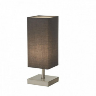 Lampe de table Valley - Satin Silver Metal & Tissu gris fonc