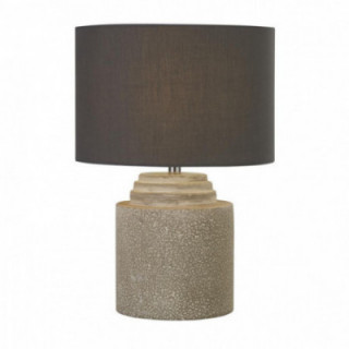 Lampe de table Zara - Base en ciment et abat-jour en tissu