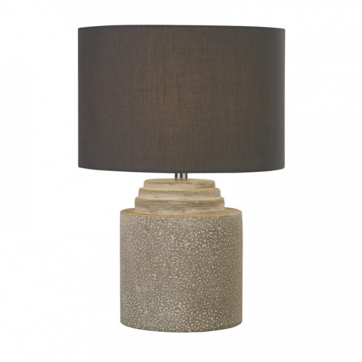 Lampe de table Zara - Base en ciment et abat-jour en tissu