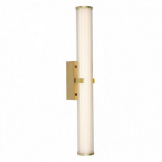 Lampe murale à serrage - Métal doré, transparent nervuré & d