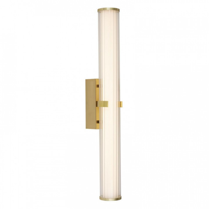 Lampe murale à serrage - Métal doré, transparent nervuré & d