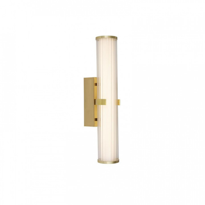 Lampe murale à serrage - Métal doré, transparent nervuré & d