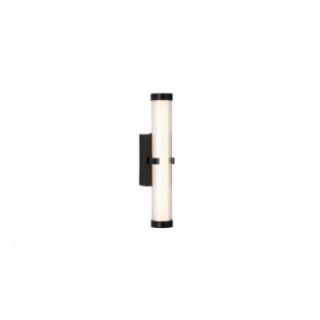 Lampe murale à serrage - Métal noir, transparent nervuré et