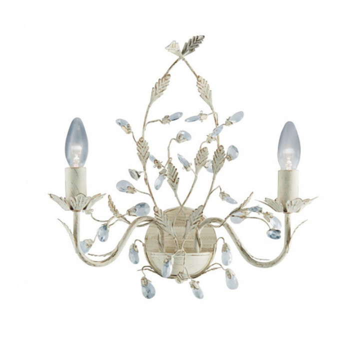 Lampe murale Alamandite 2Lt - Métal crème & or, gouttes en v