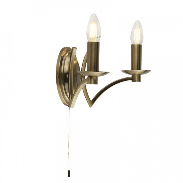 Lampe murale Ascot 2Lt - Métal en laiton ancien