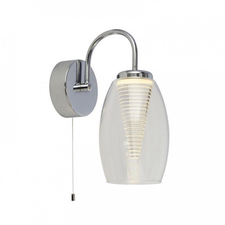 Lampe murale Cyclone - Chrome Métal & Verre