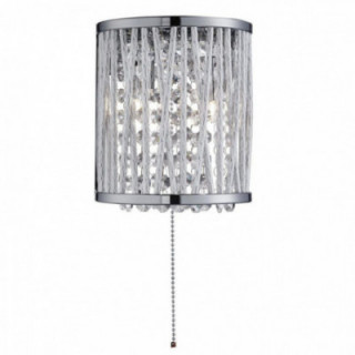 Lampe murale Elise 2Lt - Métal chromé & Cristal