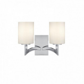 Lampe murale Gina 2Lt - Stores Chrome & Blanc en verre