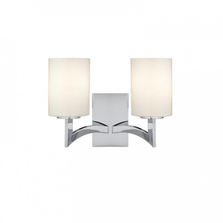 Lampe murale Gina 2Lt - Stores Chrome & Blanc en verre