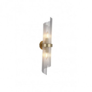 Lampe murale Lara 2Lt - Barres en métal or et verre transpar