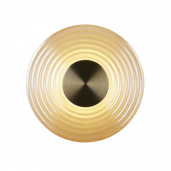 Lampe murale LED Cleo, métal ancien en laiton avec verre amb