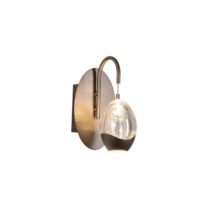 Lampe murale Seeds 1Lt, Latte Metal avec verre à champagne