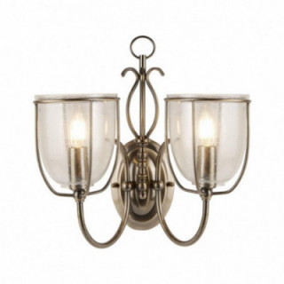 Lampe murale Silhouette 2Lt - Laiton ancien et verre semé