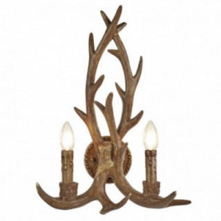 Lampe murale Stag 2Lt - Résine brune