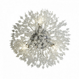 Lampe murale Sunburst 3Lt - Métal chromé & perles de verre