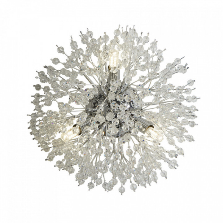 Lampe murale Sunburst 3Lt - Métal chromé & perles de verre